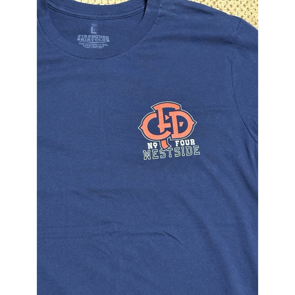 Coppell No 4 Texas Fire Dept. West T-Shirt, Navy , Front/Back Graphic Large Men - Picture 3 of 6